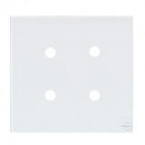 Placa p/ 4 Furos 4x4 - Novara Glass Branco